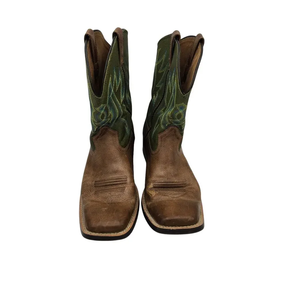 Ariat Pace Setter Leather Western Boots‎ Baked Cookie Green Kid's Size 5.5